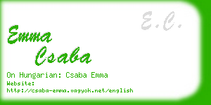 emma csaba business card